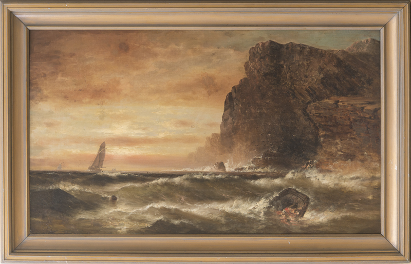 Appraisal: ATTRIBUTED TO GRANVILLE PERKINS - STORMY SEAS Oil on canvas