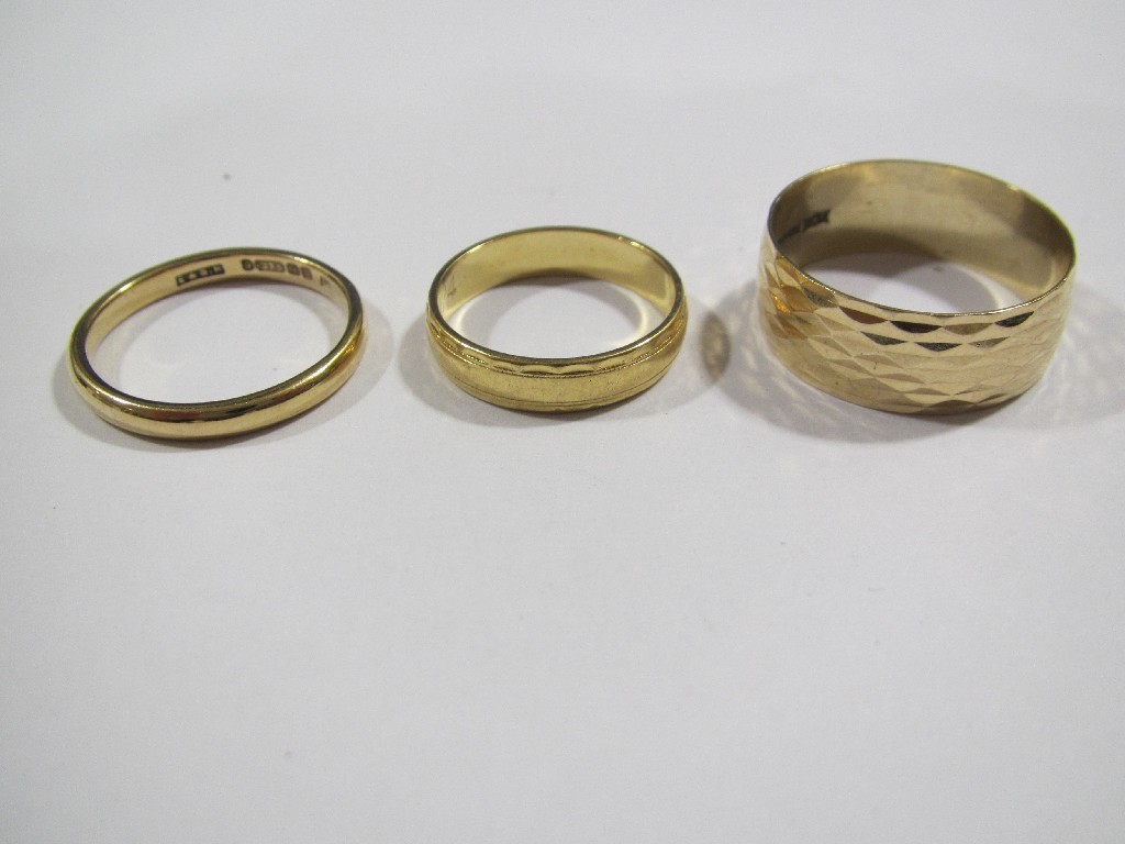 Appraisal: Lot comprising gold wedding bands - ct gms and ct