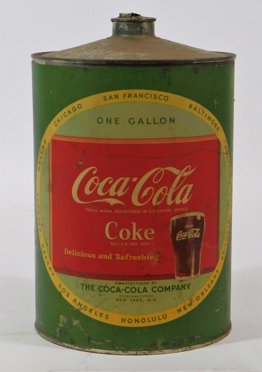 Appraisal: VINTAGE 'S COCA-COLA GALLON TIN SYRUP CAN United States Circa