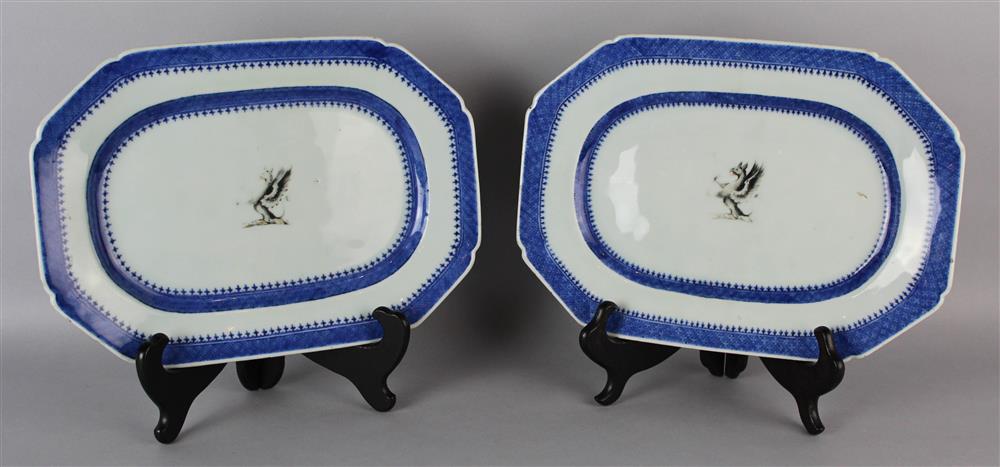 Appraisal: PAIR OF CHINESE EXPORT ARMORIAL CHOP PLATTERS TH CENTURY each