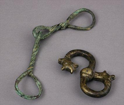 Appraisal: LURISTAN BRONZE HORSE BIT TOGETHER WITH A LURISTAN HORSE TRAPPING