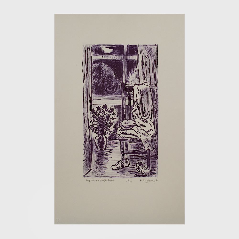 Appraisal: Karl Schrag - My Room - Bright Night Lithograph in