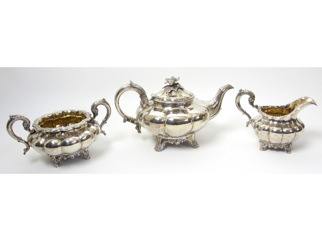 Appraisal: A composite three piece silver tea service the William IV