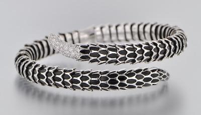 Appraisal: A Roberto Coin Cobra Series Bangle Bracelet k white gold