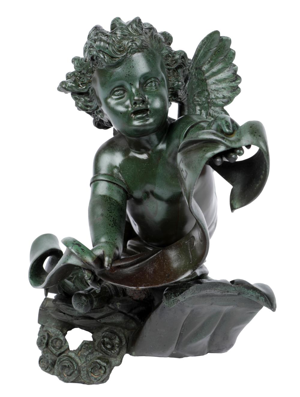 Appraisal: BRONZE FIGURE OF A CHERUBunsigned Provenance The Estate of David