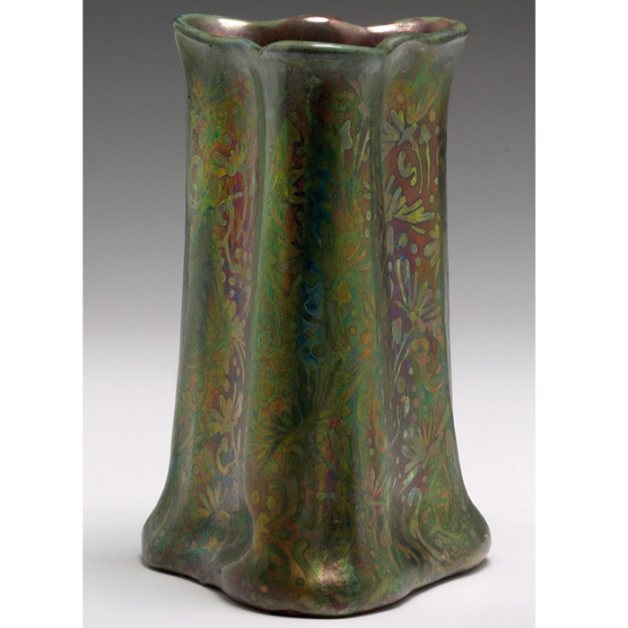 Appraisal: Weller Sicard vase organic shape with a floral design in