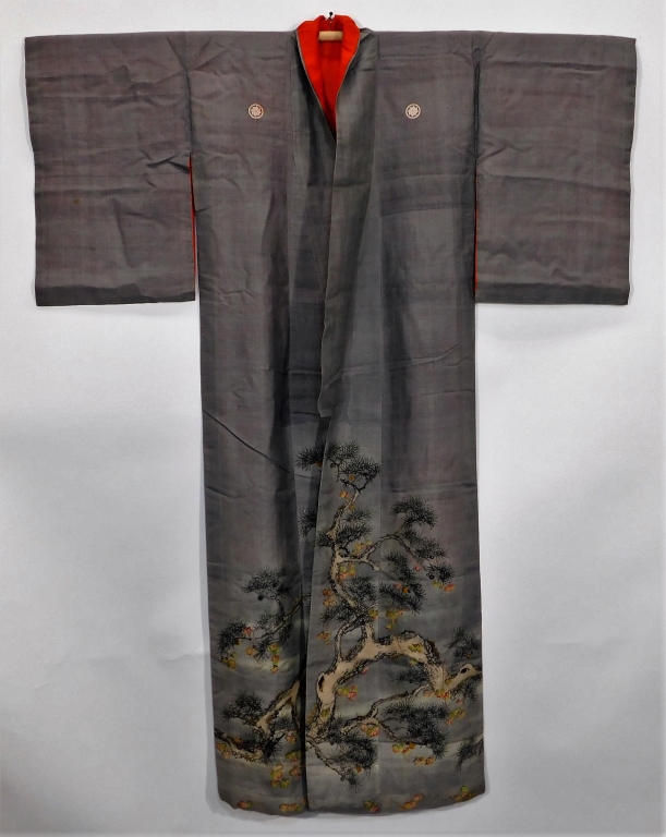 Appraisal: EDO PERIOD HAND PAINTED TREES UCHIKAKE KIMONO Japan Circa Hand