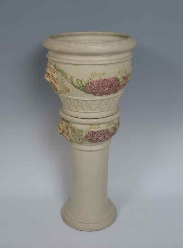 Appraisal: WELLER ROMA JARDINIERE PEDESTAL Jardenier '' h x '' pedestal