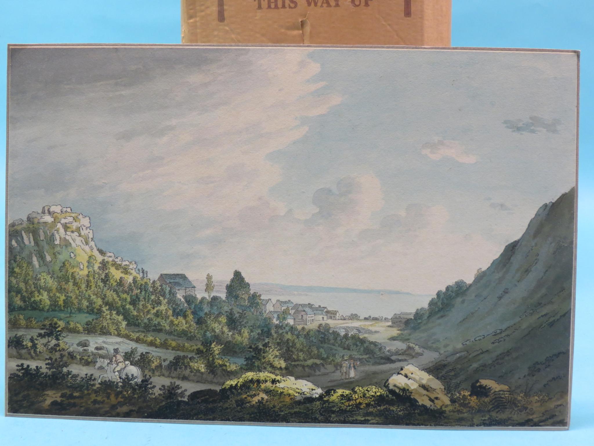 Appraisal: An early th century watercolour - panoramic view with buildings