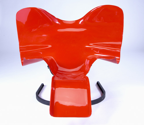 Appraisal: BERNARD RANCILLAC LACLOCHE Elephant chair of molded red fiberglass on