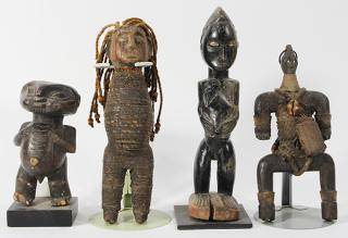 Appraisal: lot of African decorative carved wood figures including a Zimbabwe