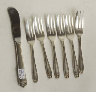 Appraisal: Sterling Silver Pastry Forks together with Sterling Handle Butter Knife