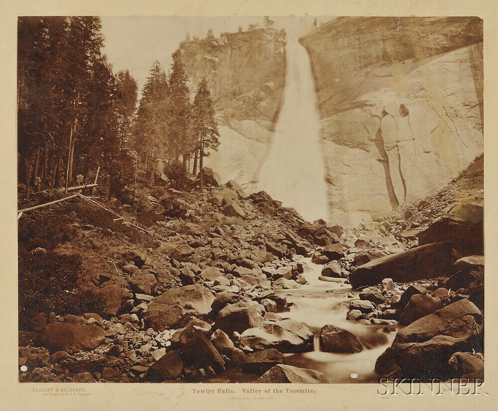 Appraisal: Muybridge Eadweard James - Three Mammoth Albumen Photographs of Yosemite