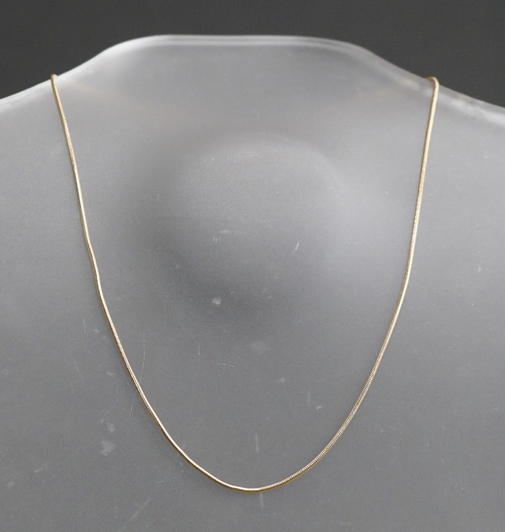 Appraisal: -Karat Yellow-Gold Snake Chain Necklace dwt L in