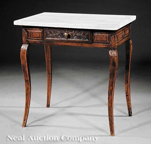 Appraisal: A Louis XV Provincial Carved Walnut Side Table th c