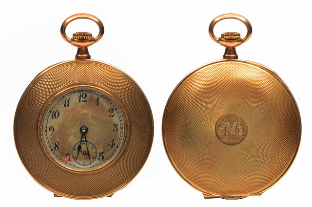 Appraisal: A CONTINENTAL CARAT GOLD GENTLEMEN'S POCKET WATCH the slim case