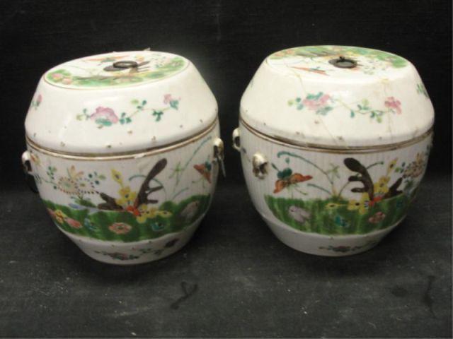 Appraisal: Pair of Asian Vases together with a Pair of Lidded