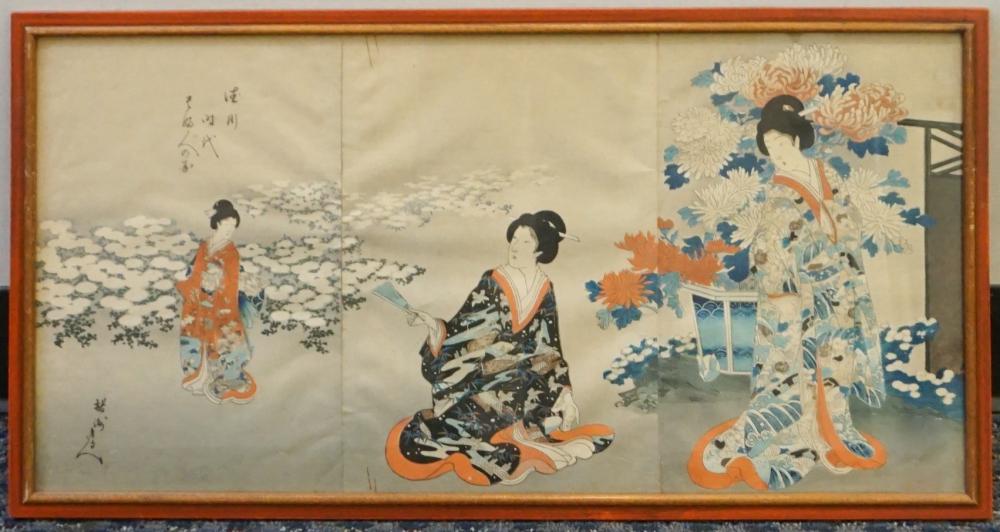 Appraisal: YOSHU CHIKANOBU JAPANESE - BIJIN IN SPRING AND BIJIN IN