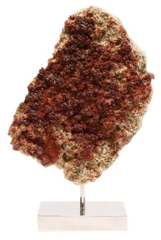 Appraisal: Vanadinite specimen Morocco mounted on polished nickel base specimen approx