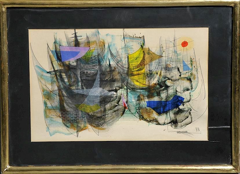 Appraisal: Leonardo Neirman Mixed-Media Collage Mixed - media collage Collage Barcos