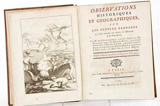 Appraisal: Rare book Observations of the Barbarian Peoples De Peyssonnel Claude