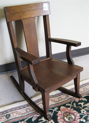 Appraisal: CHILD'S OAK ROCKER American Arts Crafts early th century