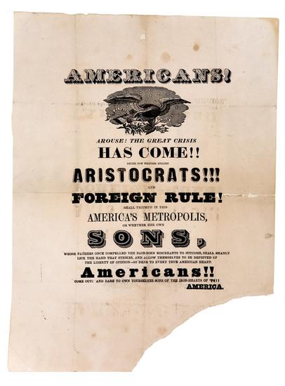 Appraisal: ASTOR PLACE RIOT Americans Arouse The Great Crisis Has Come