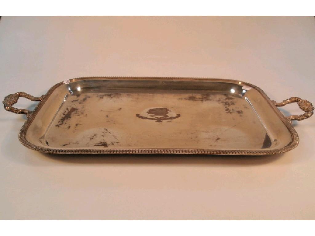 Appraisal: An early th century silver plated two handled tea tray