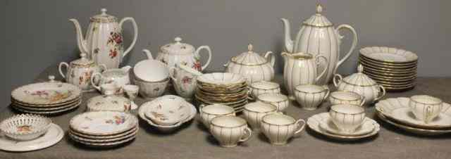 Appraisal: Assorted Porcelain Lot Includes a white and gold dessert service