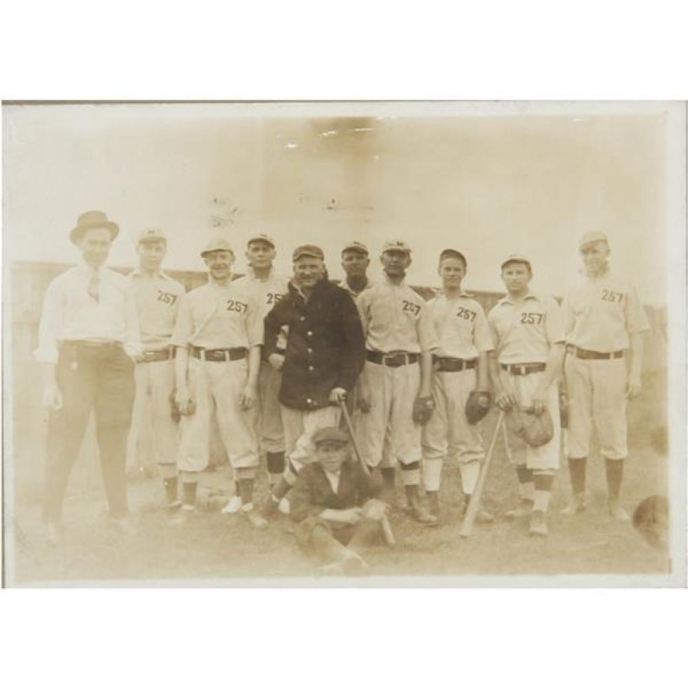 Appraisal: EARLY TH CENTURY BASEBALL TEAM PHOTO IN WHITE UNIFORMS WITH