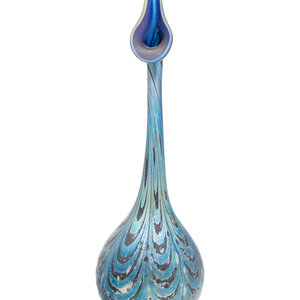 Appraisal: An Iridescent Glass Bud Vase th Century Height inches Property