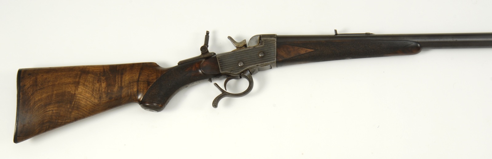 Appraisal: BELGIAN SEVEN-SHOT VOLLEY GUN cal Serial Rolling block-action Figured walnut