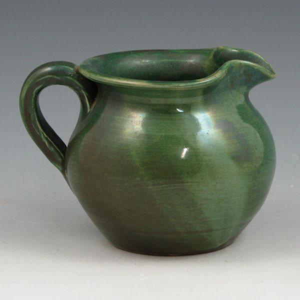 Appraisal: W J Gordy pitcher in rutile green Marked Hand Made