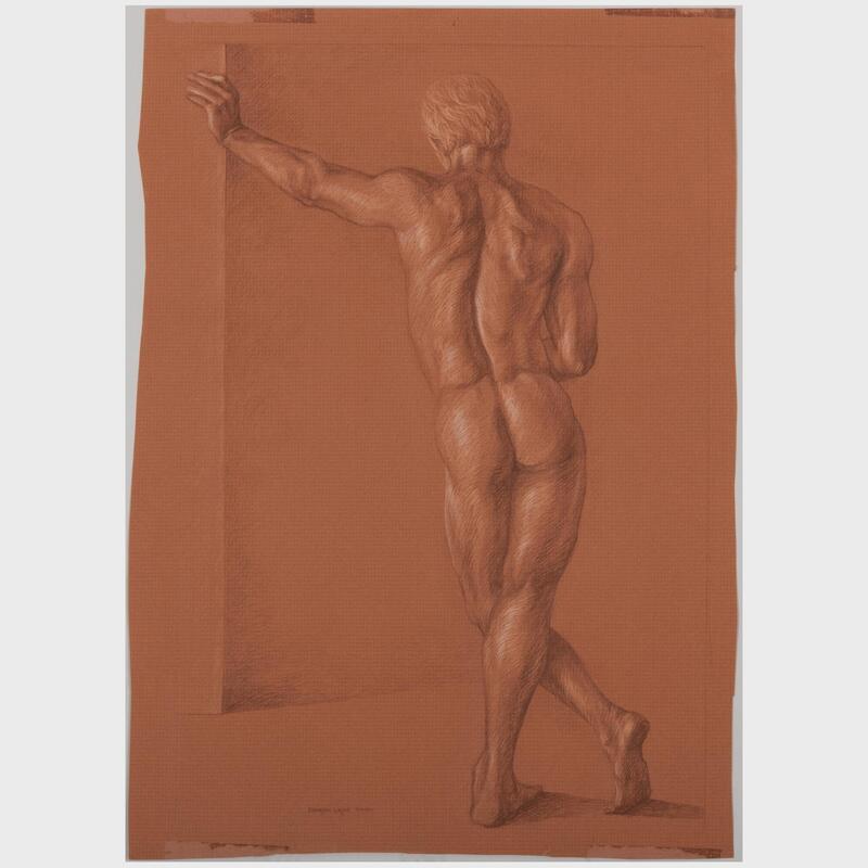 Appraisal: Douglas Wayne Smith Study of Male Nude from Behind Colored