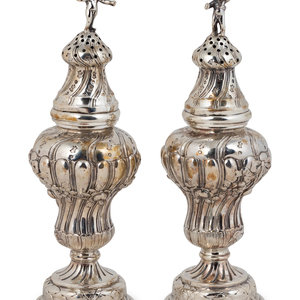 Appraisal: A Pair of German Silver Muffineers Unkown Maker Late th