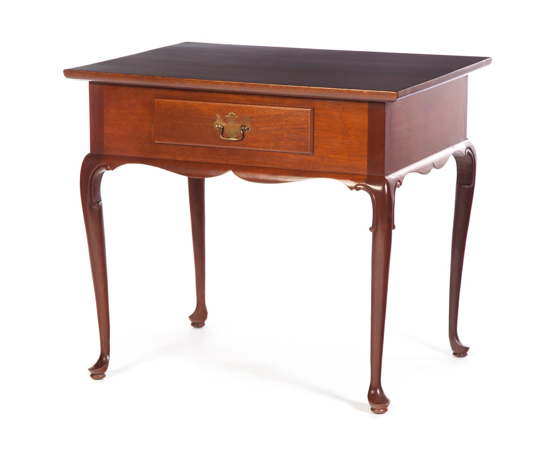 Appraisal: QUEEN ANNE-STYLE WORK TABLE BY NEWCOMB'S REPRODUCTIONS Durham North Carolina