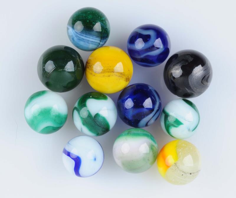 Appraisal: Lot of Machine Made Marbles Lot has eleven aventurine and