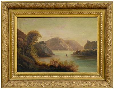 Appraisal: Hudson River School painting titled on label verso Upper Hudson