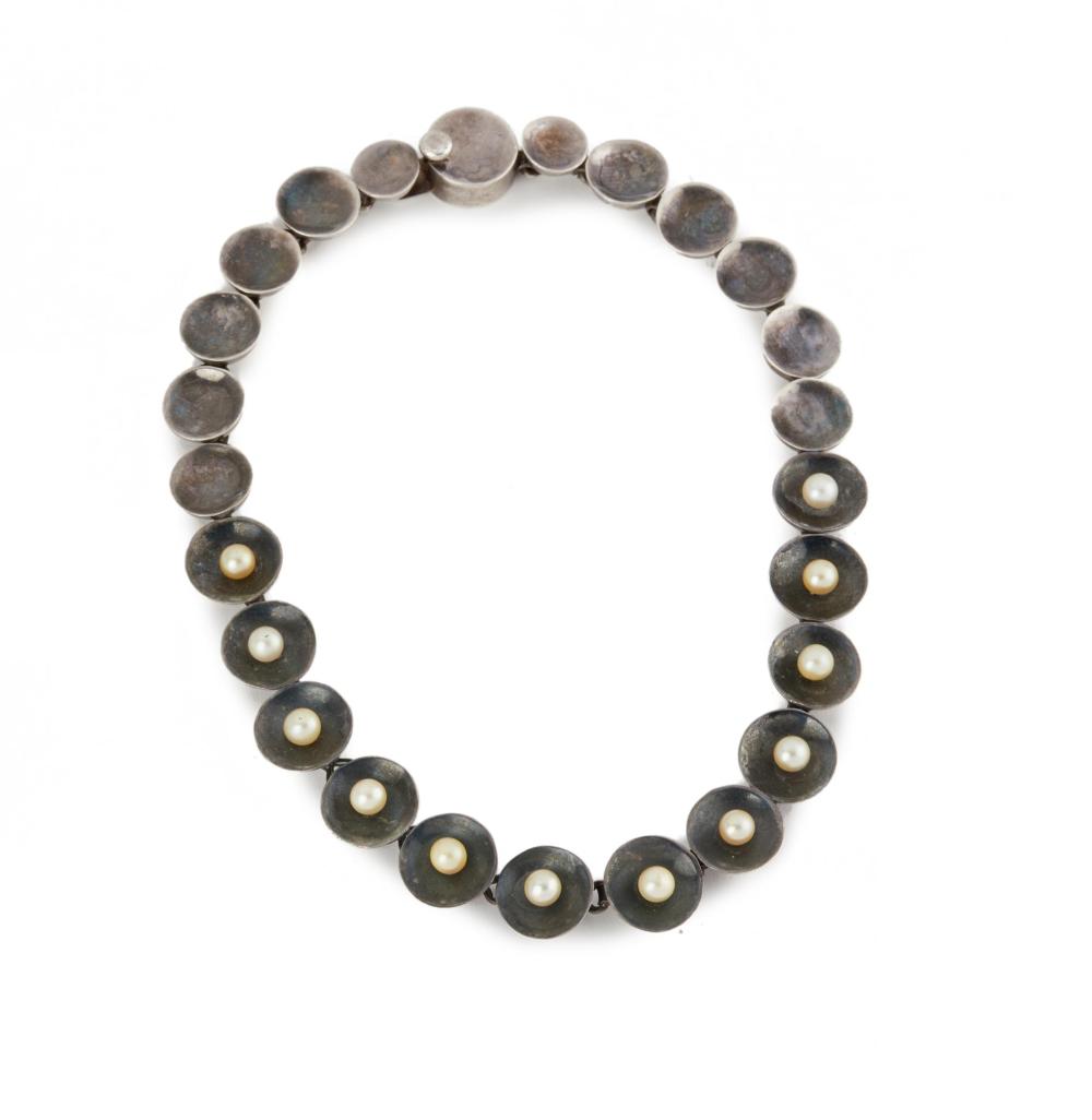 Appraisal: An Antonio Pineda silver and cultured pearl necklace Circa -