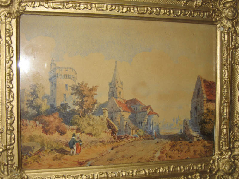 Appraisal: ENGLISH SCHOOL LATE TH CENTURY Pair of village scenes with