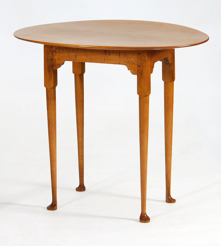 Appraisal: ELDRED WHEELER QUEEN ANNE-STYLE TAVERN TABLE In maple with tapered