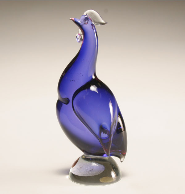 Appraisal: Archimede Seguso Murano purple art glass rooster Paper label H