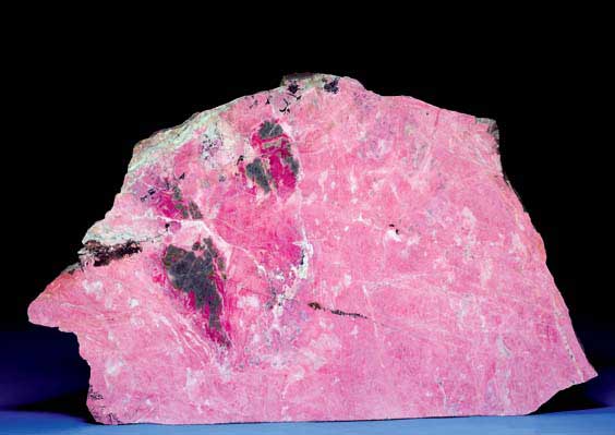 Appraisal: VERY LARGE RHODONITE SLAB Rhodonite with Rhodochrosite Evelyn Creek Yukon