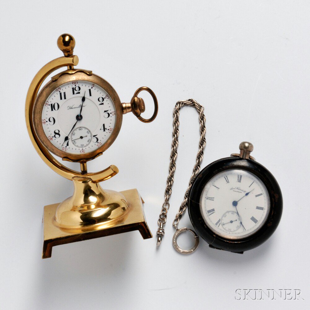 Appraisal: Two American Pocket Watches Hamilton no American Watch no a