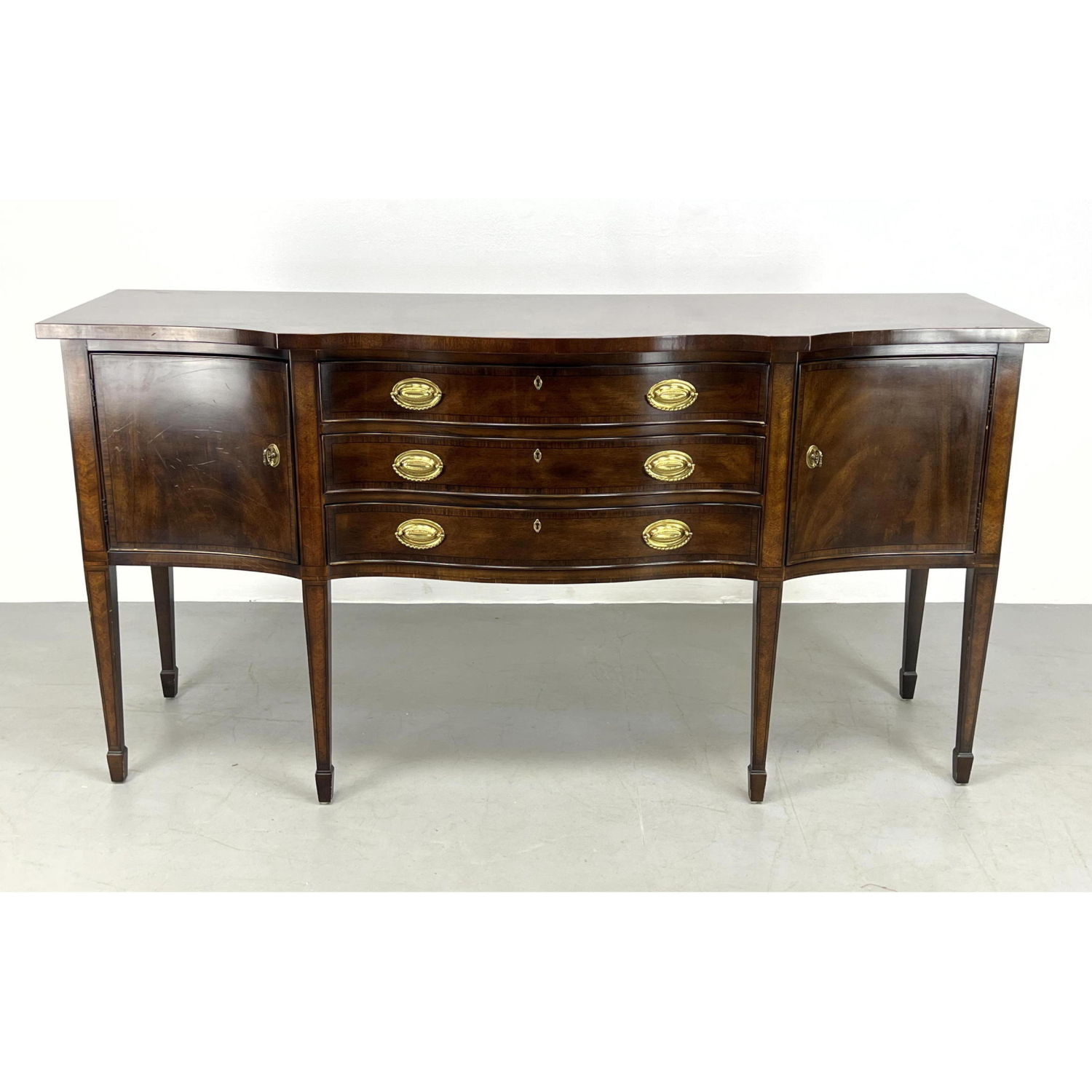 Appraisal: HENREDON Mahogany Sideboard Credenza Cabinet RITTENHOUSE SQUARE Dimensions H inches