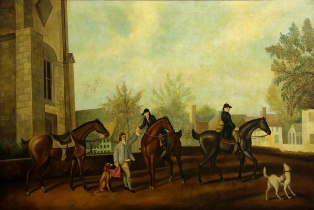 Appraisal: SKILLING William Oil on Canvas Before the Hunt Signed lower