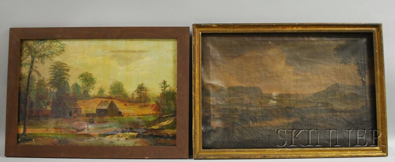 Appraisal: Two th Century American School Oil on Canvas Landscapes a