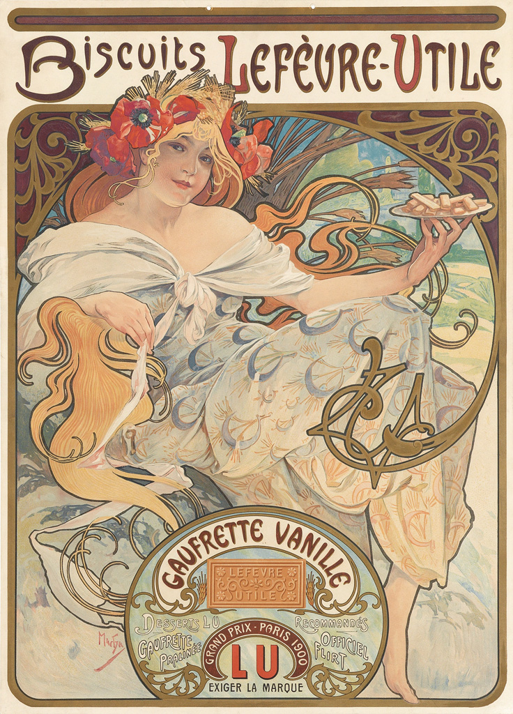 Appraisal: ALPHONSE MUCHA - BISCUITS LEF VRE - UTILE GAUFRETTE VANILLE