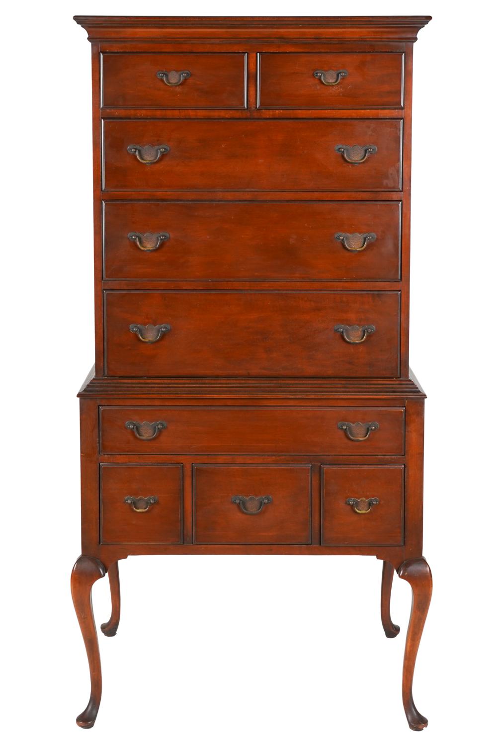 Appraisal: AMERICAN MAHOGANY HIGHBOYlate th early th century the upper section