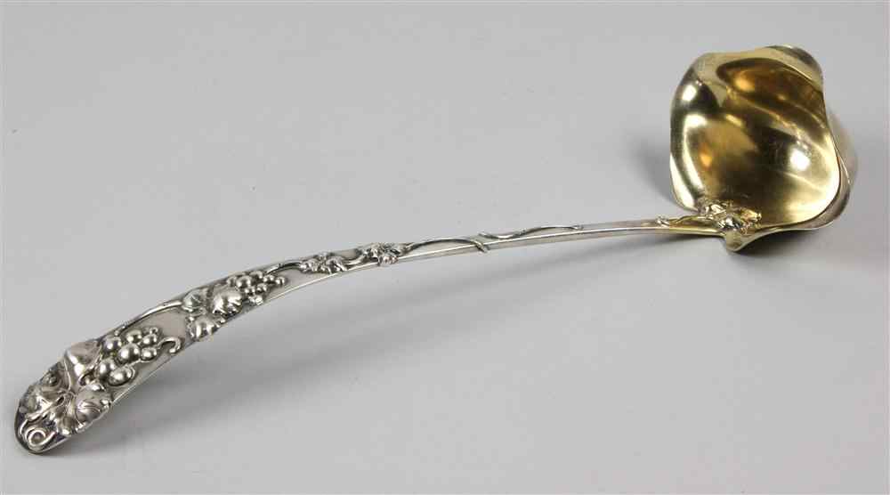 Appraisal: AMERICAN SILVER PUNCH LADLE late th early th century Frank